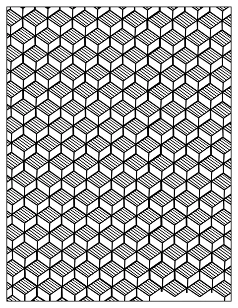 Cubi tridimensionali formano un motivo geometrico.