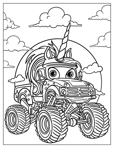 Le monster truck Sparkle Smash arbore une allure amusante et de grandes roues.