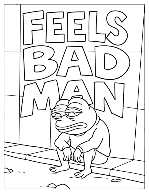 Pepe ser trist ut med et nedslått uttrykk.