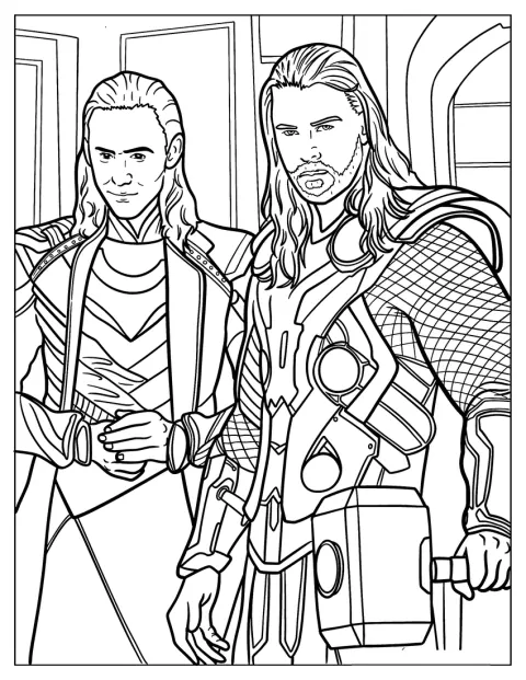 Loki und Thor stehen sich in realistischer Darstellung gegenüber.
