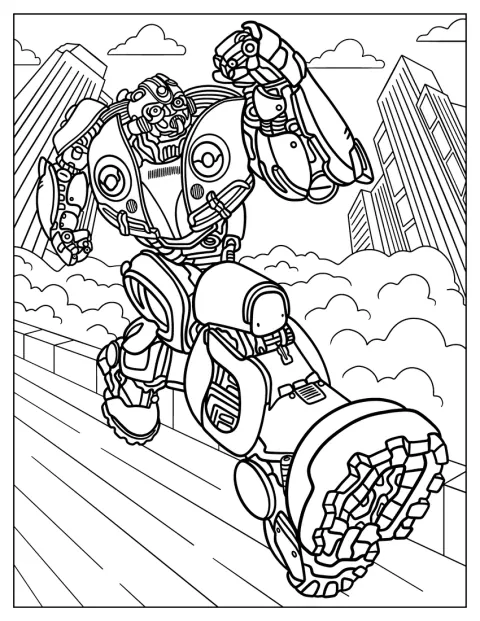 Bumblebee, az Autobot a város utcáin fut.