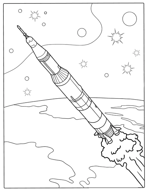 En NASA Saturn V-raket er klar til at flyve mod månen.