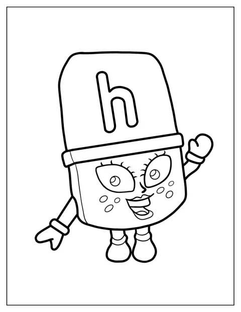 アルファブロックスHが、元気よく手を振っています。