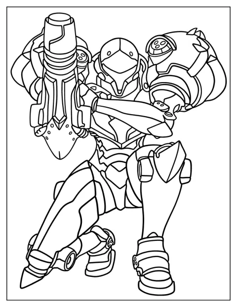 Samus Aran indossa la sua armatura ricca di dettagli.