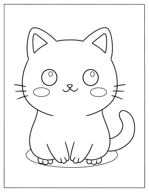 Eine einfache, niedliche Katze lächelt freundlich.