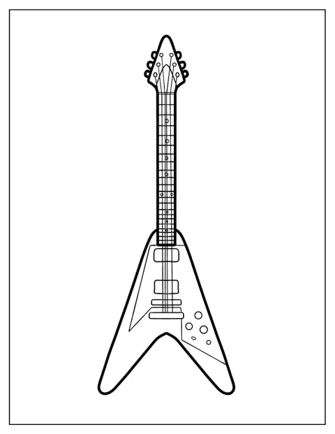 En Gibson Flying V-gitarr visas framifrån med sin karakteristiska V-form.