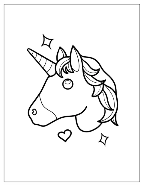 Une licorne emoji souriante est représentée de face.