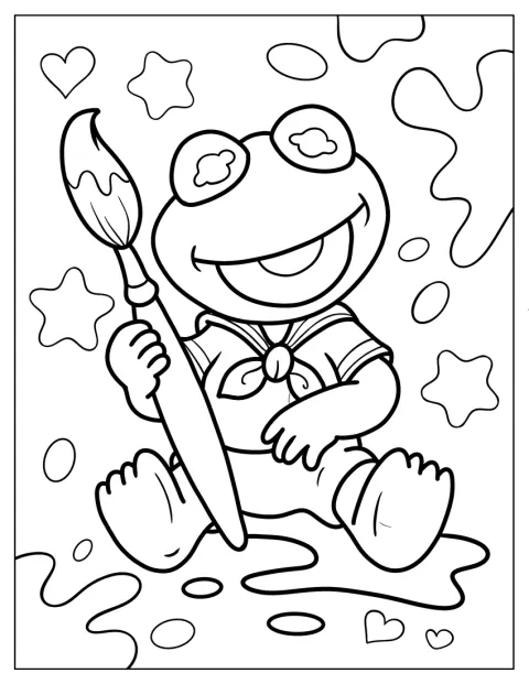 Bébé Kermit la grenouille est représenté seul.