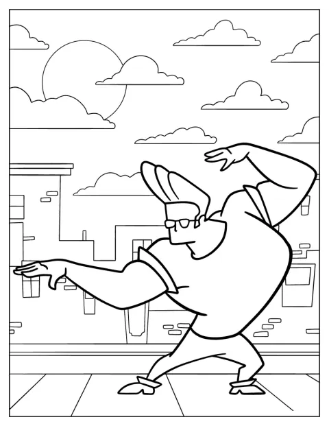 Cartoon Network Coloring Page of Johnny Bravo