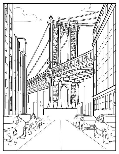 Manhattan Bridge sträcker sig över East River mellan Manhattan och Brooklyn.