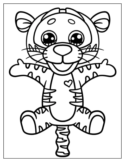 Un Tigger bebé sonríe alegremente mientras posa.