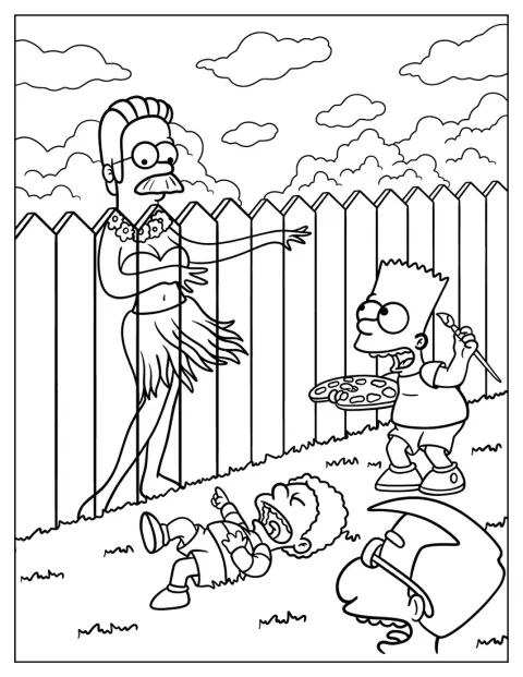 Bart Simpson Ned Flandersen gúnyolódik.