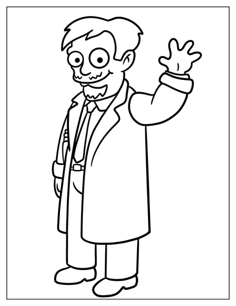 Dr. Nick Riviera mává na pozdrav.