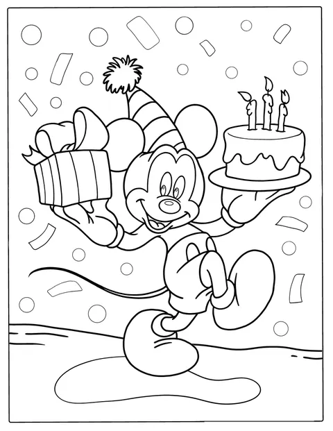Mickey Mouse sărbătorește o zi de naștere.