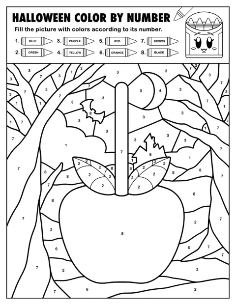Ein großer kandierter Apfel liegt in einem geheimnisvollen Spukwald.