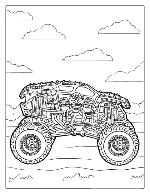 El monster truck Max-D aparece en el dibujo.