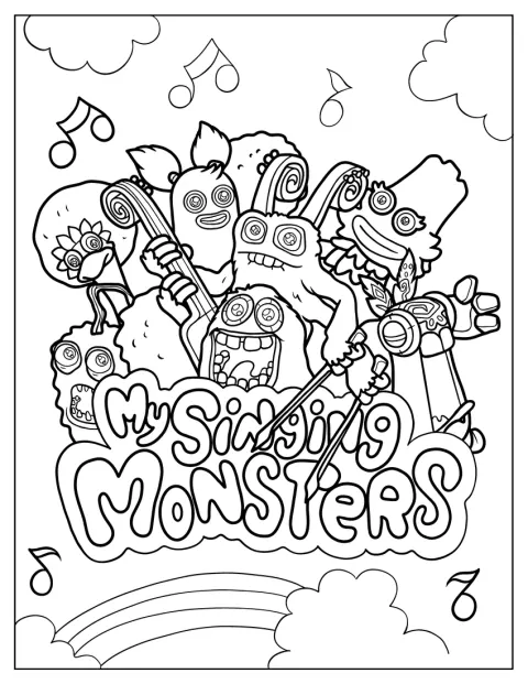 Un poster raffigura i personaggi di My Singing Monsters.