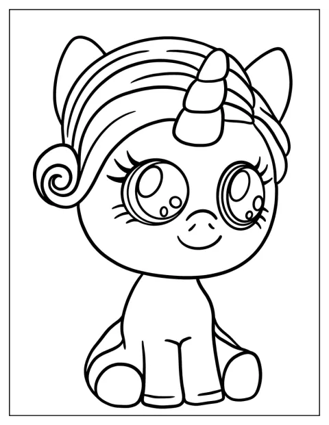 Un unicornio de My Little Pony aparece con un diseño kawaii.