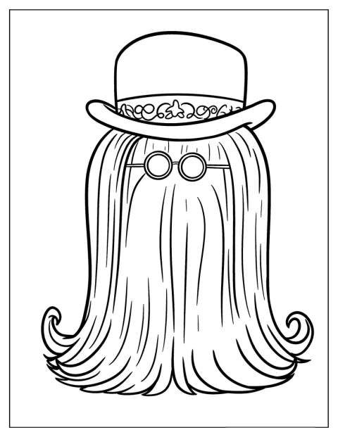 Cousin Itt draagt een gleufhoed in deze schattige chibi-afbeelding.