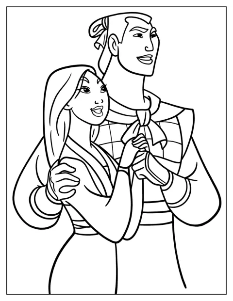 Mulan está ao lado do capitão Li Shang.