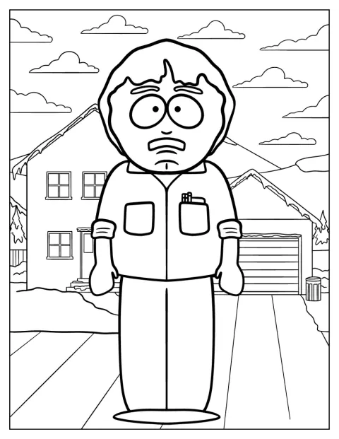 Randy Marsh står i oppkjørselen hjemme.