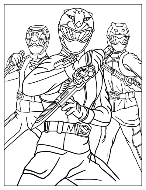 Power Rangers Beast Morphers Coloring In