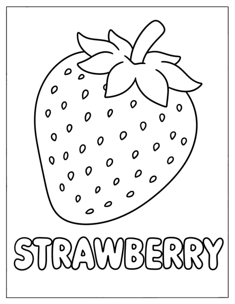 表面の種まで細かく描かれたイチゴです。