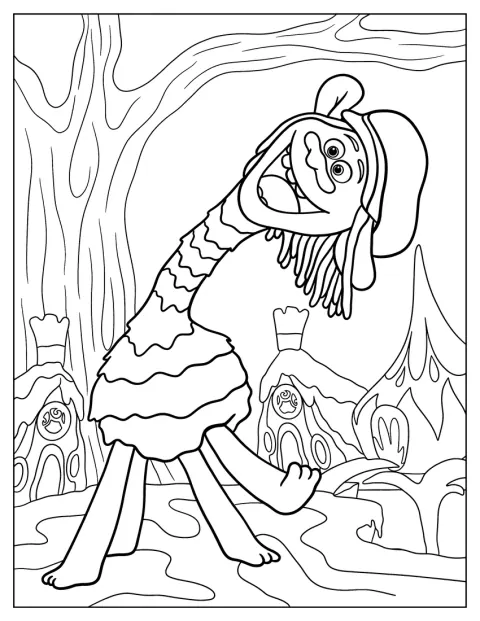Cooper tańczy na ilustracji.