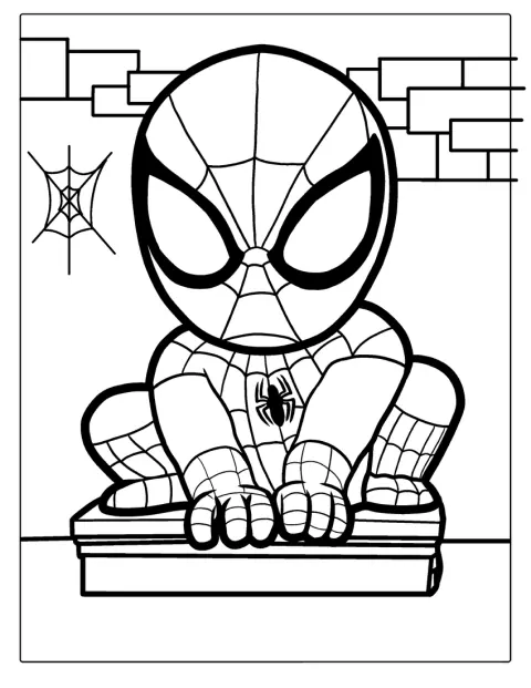 Spider-Man prend une pose héroïque, prêt à intervenir.