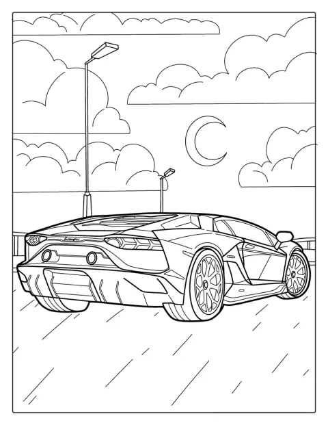 Un Lamborghini deportivo aparece de perfil en un espacio sin detalles.