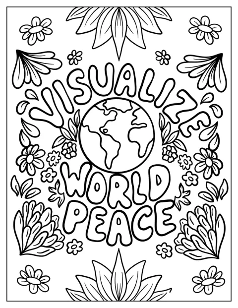 Un simbol al păcii decorat cu motive hippie.