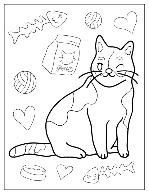 猫が片目を閉じて、かわいらしくウインクしています。