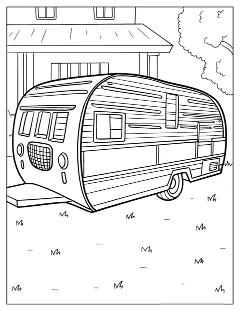 En vintagecampervan visas med klassisk stil.