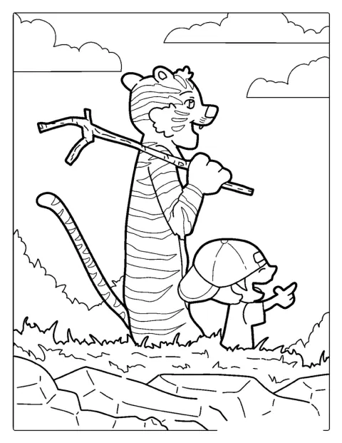 Hobbes, o tigre de Calvin e Hobbes, aparece em destaque.