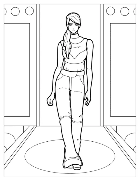 En motemodell går nedover catwalken.