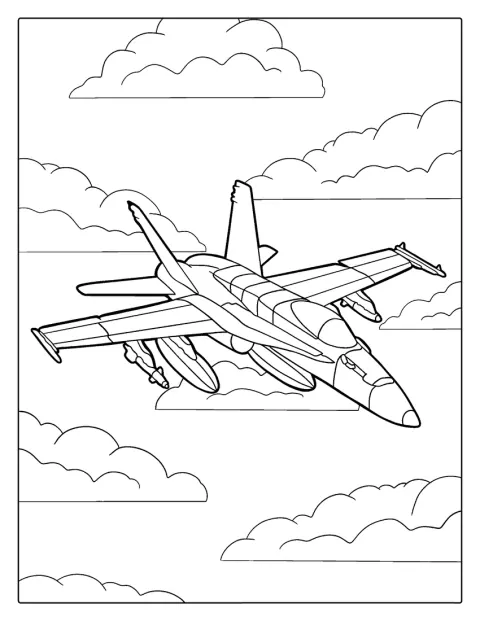 Ein F-18-Jet der US Army fliegt durch den Himmel.