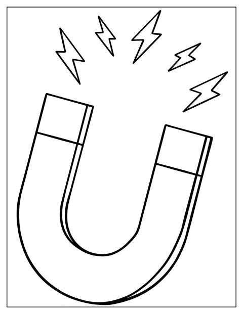 Een magneet laat met lijnen zien hoe magnetische kracht werkt.