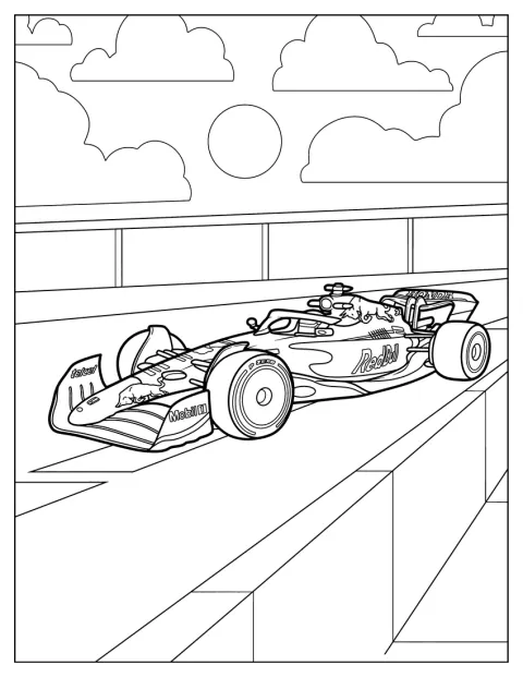 Red Bull Racing RB18 kiitää pitkin kilparataa.