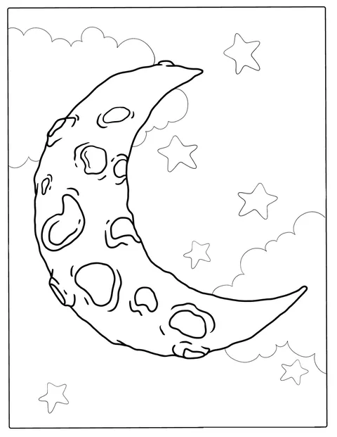 Kuunsirppi näkyy selkeänä ja yksinkertaisena kuvana.