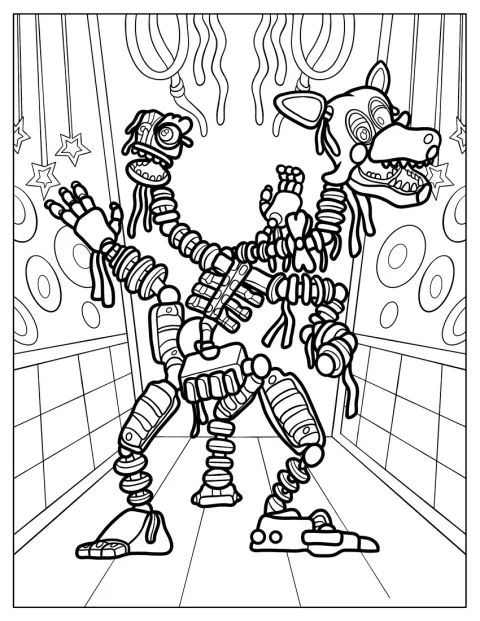 Magiczna Mangle przechadza się długim korytarzem.