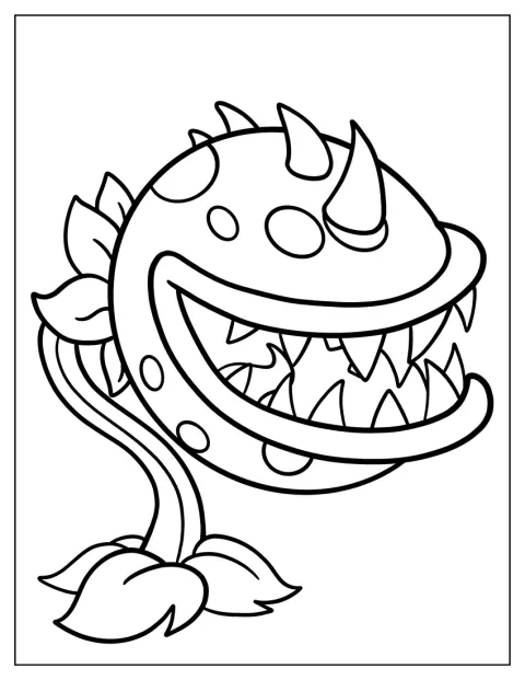 Chomper se enfrenta a las plantas en una escena de Plants vs. Zombies.