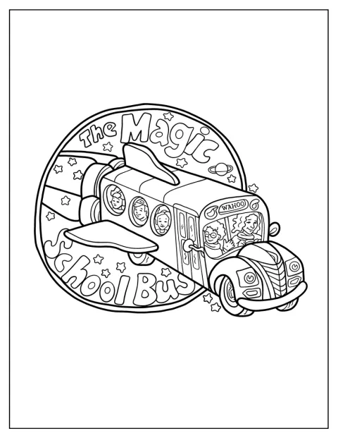 Logo seriálu Magic School Bus je zobrazené samostatně.