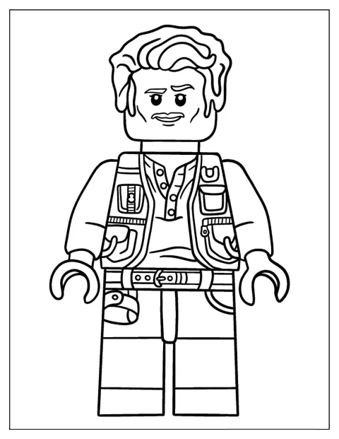 Owen Grady, da LEGO Jurassic World, está representado como uma minifigura.