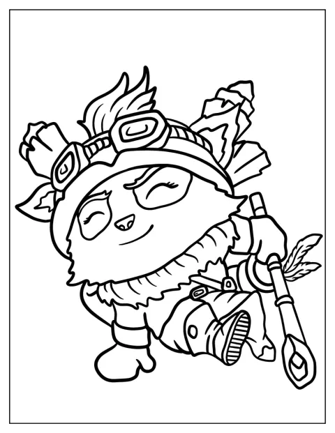 Teemo avanza con passo agile, pronto a esplorare il mondo di Runeterra.