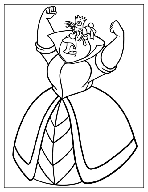 Srdcová královna předvádí svůj záchvat vzteku.