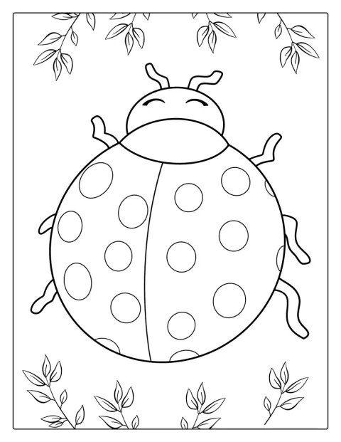 Une grosse coccinelle aux ailes couvertes de pois est posée sur une feuille.