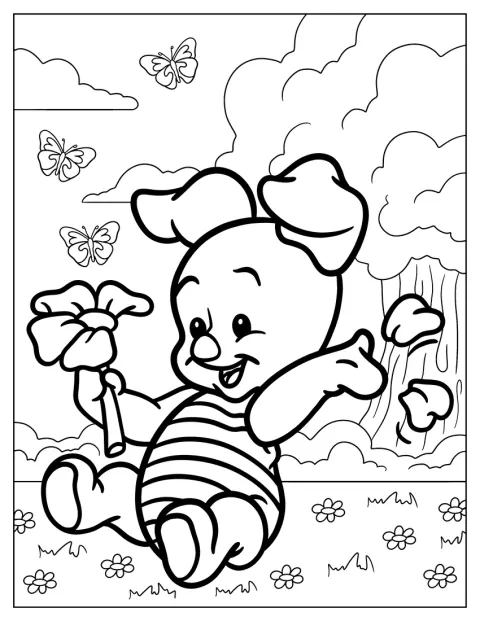 Nasse Nøff plukker forsiktig kronblad fra en blomst.