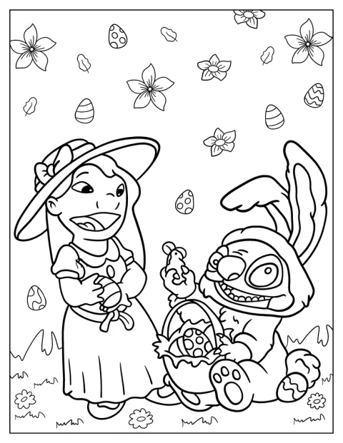 Lilo og Stitch fejrer påske sammen.