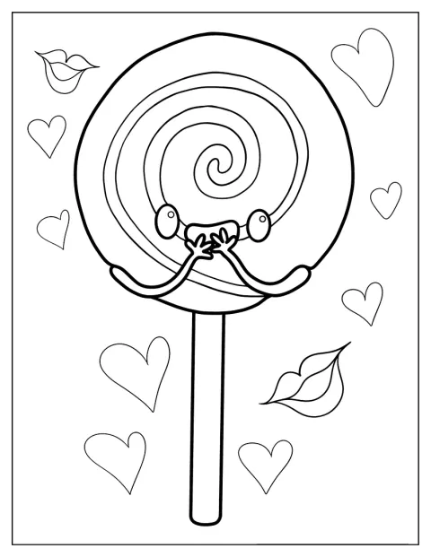 Söpö tikkari on piirretty kawaii-tyyliin.