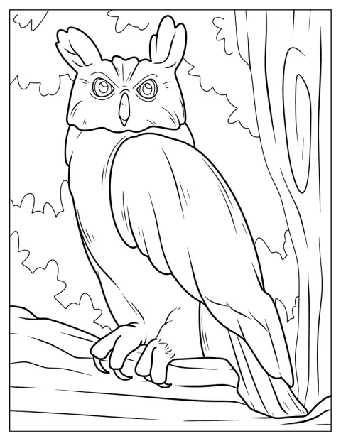 Eurasian Eagle-Owl Coloring Sheet
